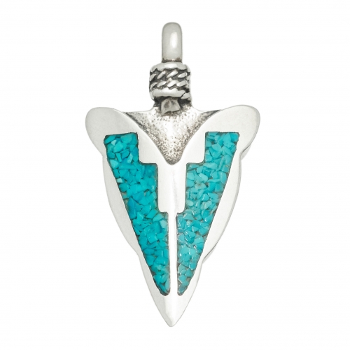 Harpo Paris pendant P177 in chip inlay and silver