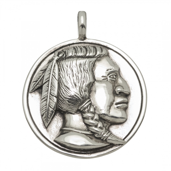 Harpo pendant P173INGM indian chief medal in silver
