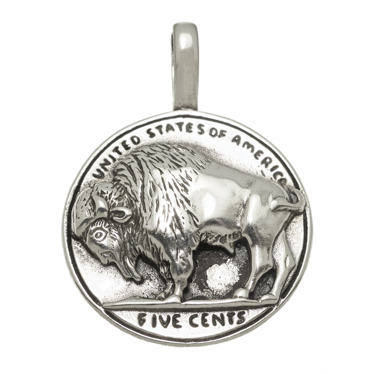 Harpo Paris pendant P173BI buffalo medal in silver
