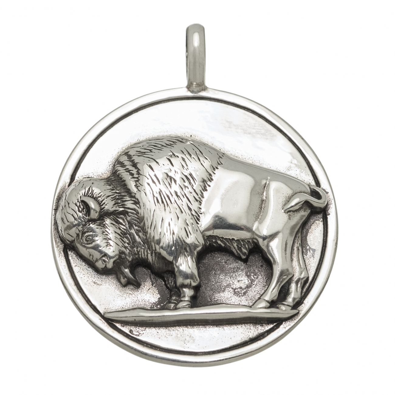 Pendentif Harpo Paris P173BIGM médaille argent bison