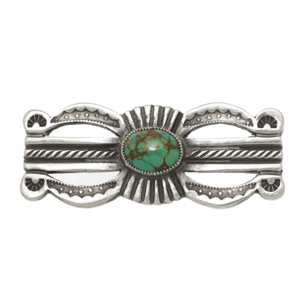 Brooch BRO13 in silver and turquoise - Harpo Paris