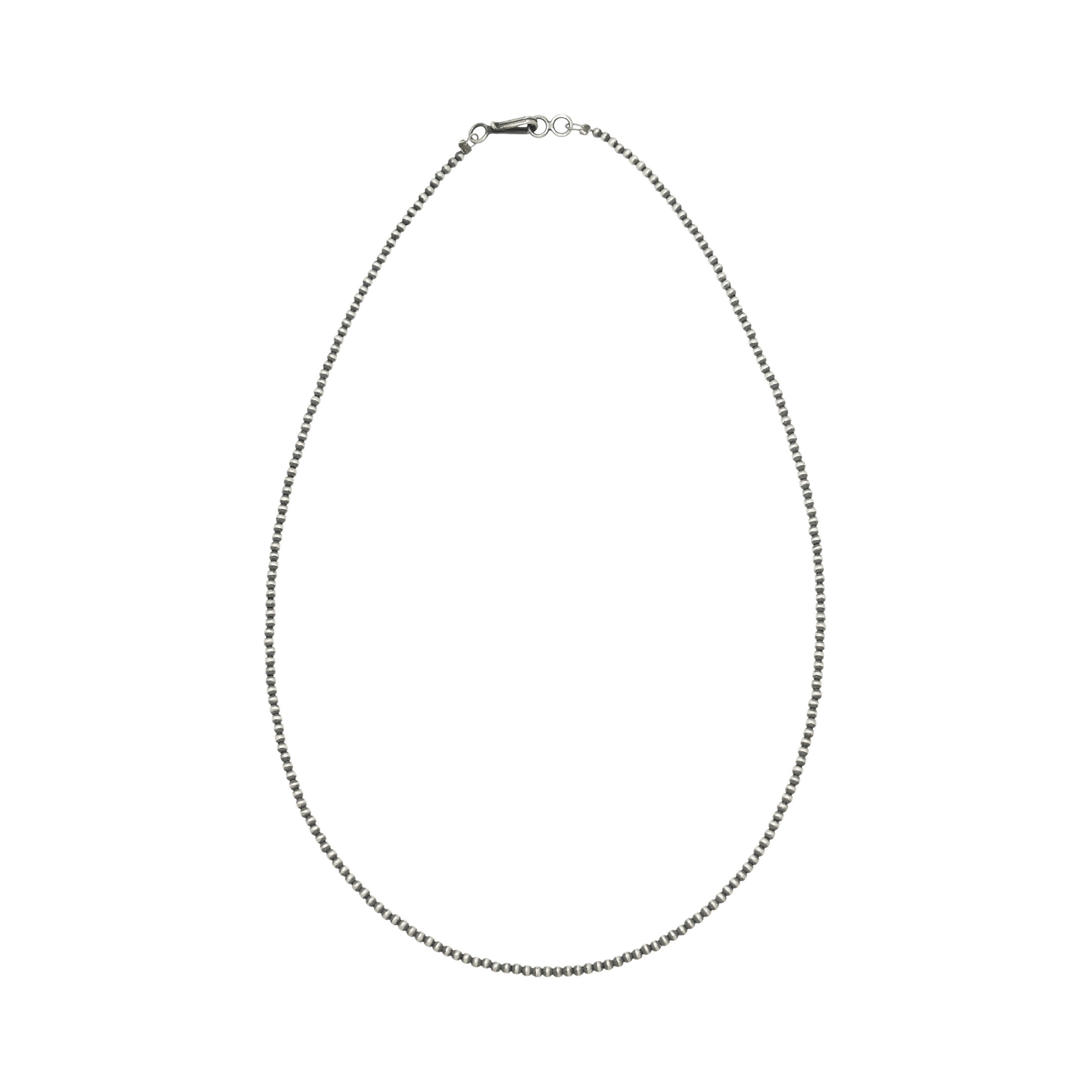 Navajo beads necklace in mat sterling silver, COw12 - Harpo Paris