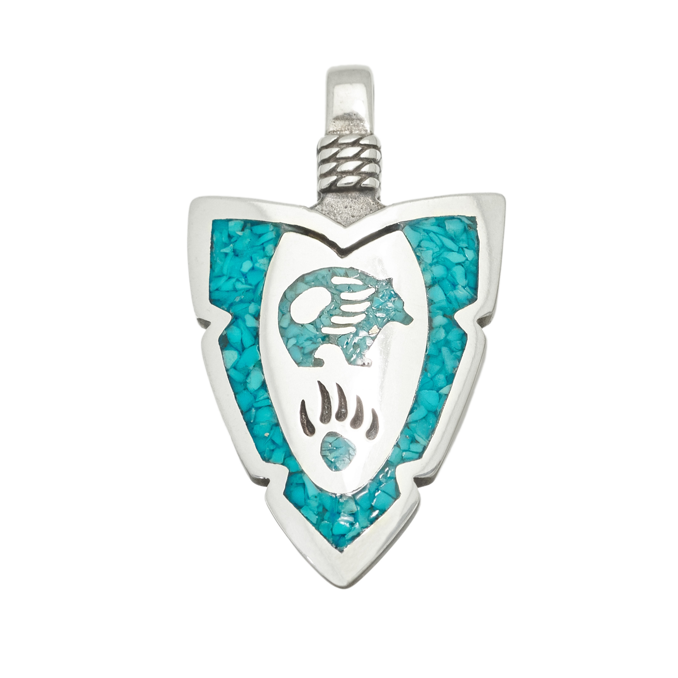 Native American pendant. Arrowhead with a bear. Harpo Paris