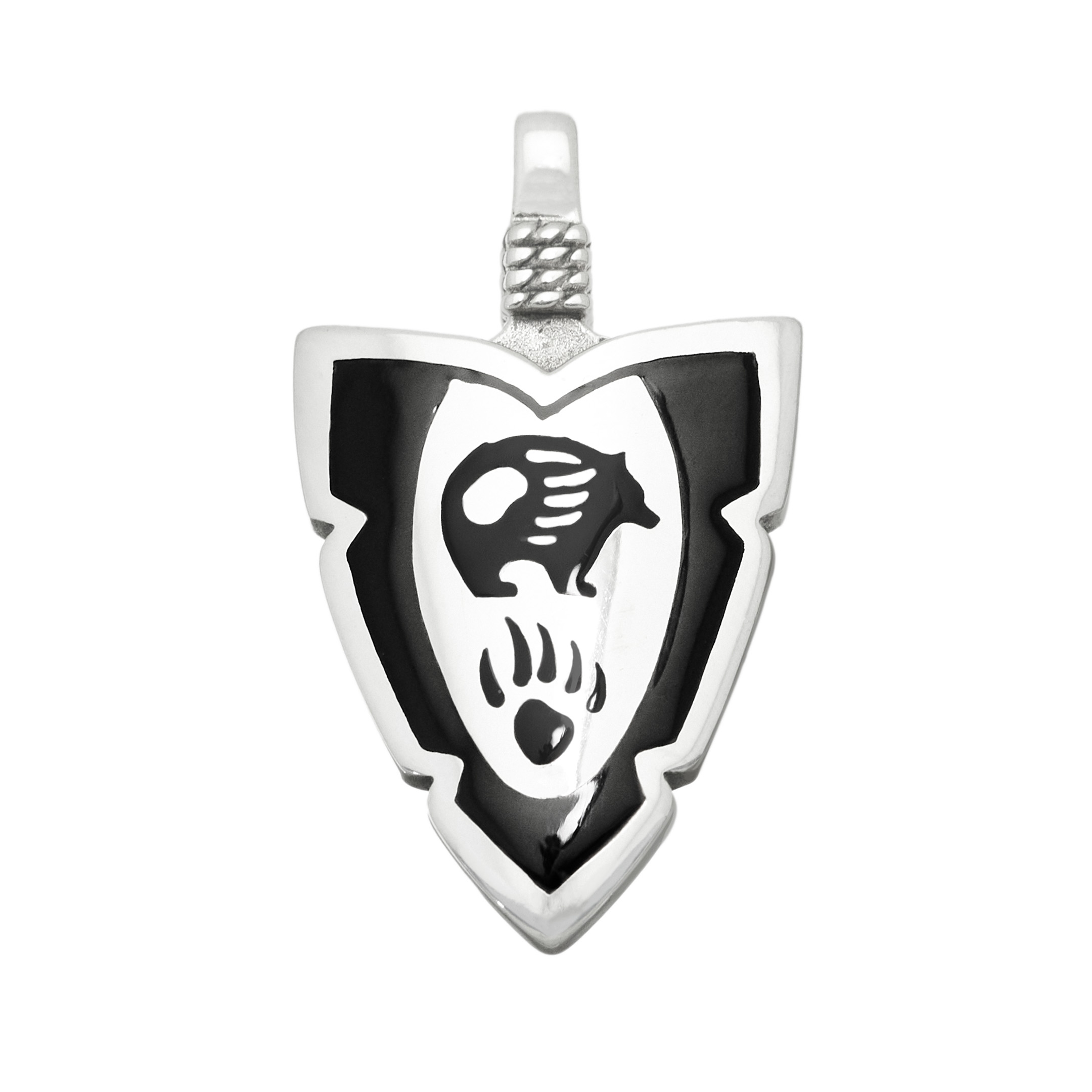 Harpo Paris pendant P329M arrow head in chip inlay and silver