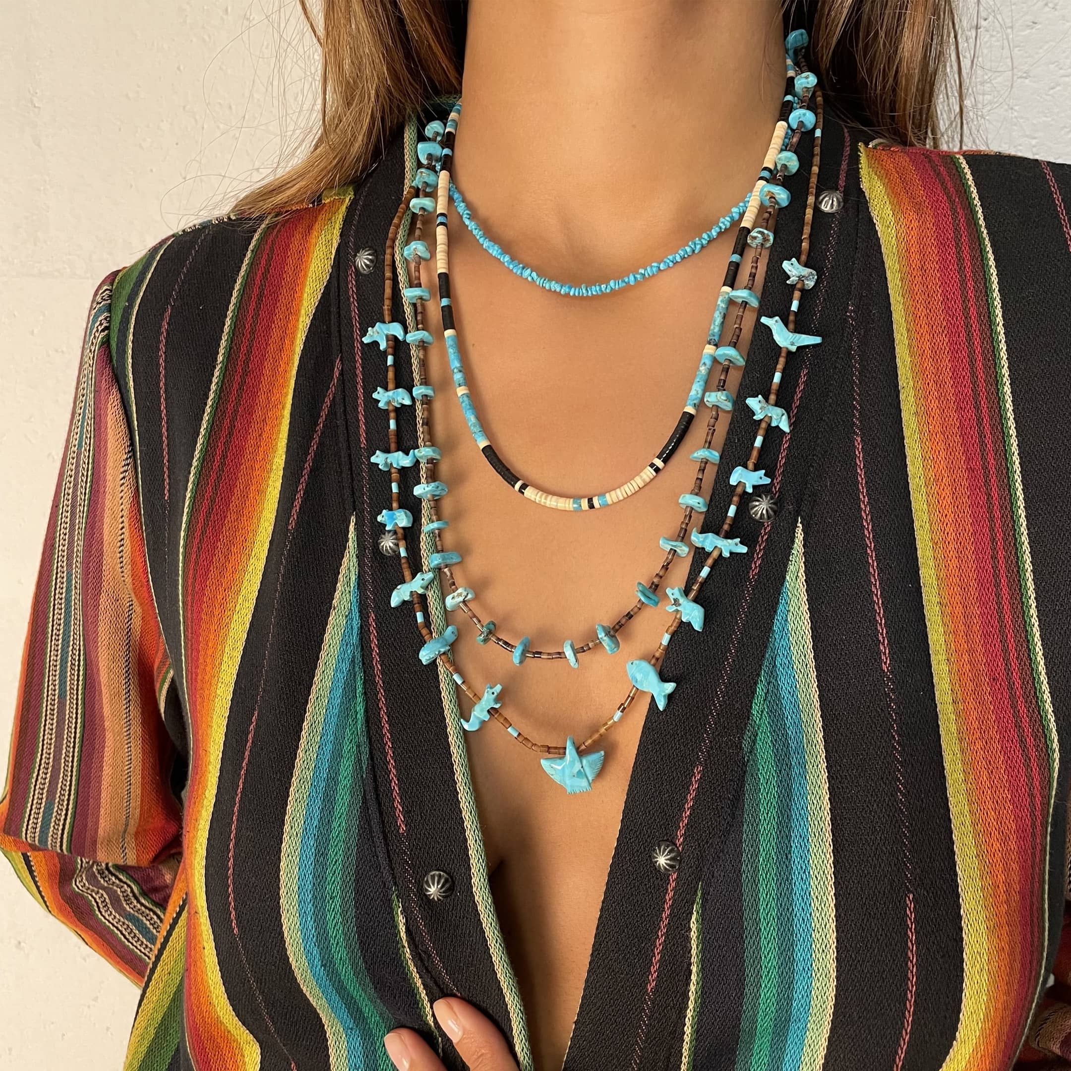 Fetish Necklace in turquoise COFEw27 - Harpo Paris