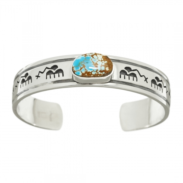 Hopi bracelet BR589 for women in turquoise and silver - Harpo Paris