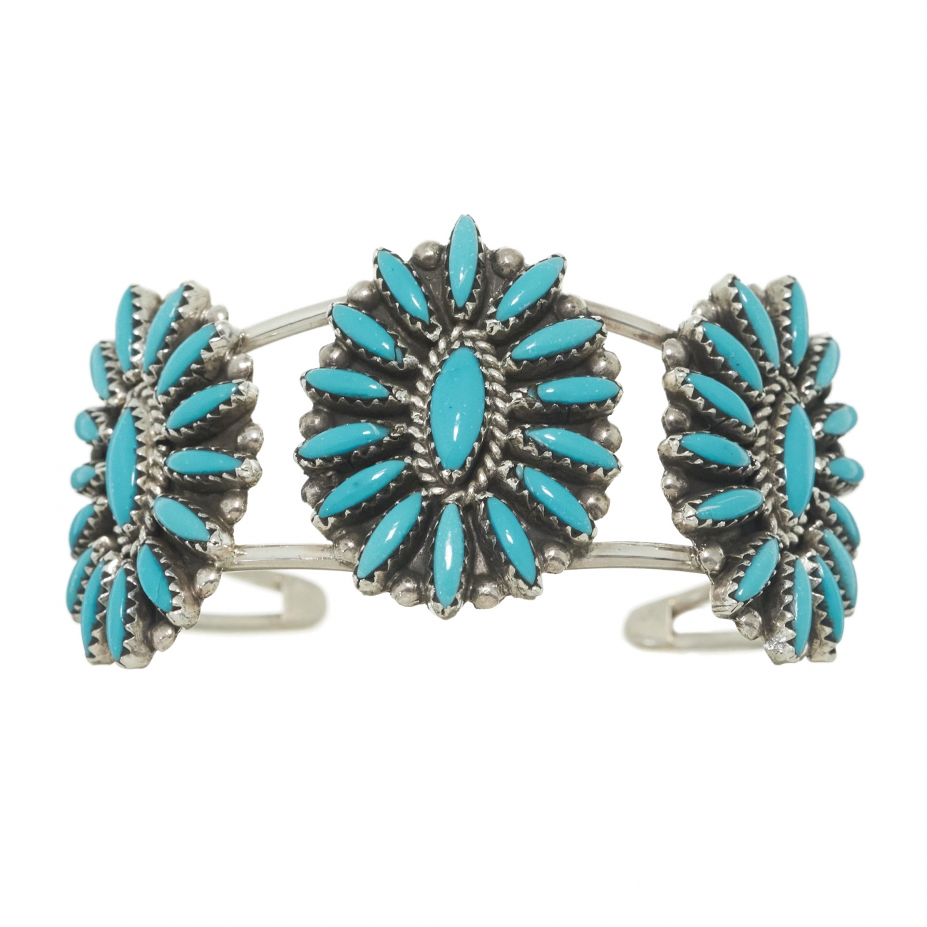 Bracelet Zuni BR593 pour femme en turquoise et argent - Harpo Paris