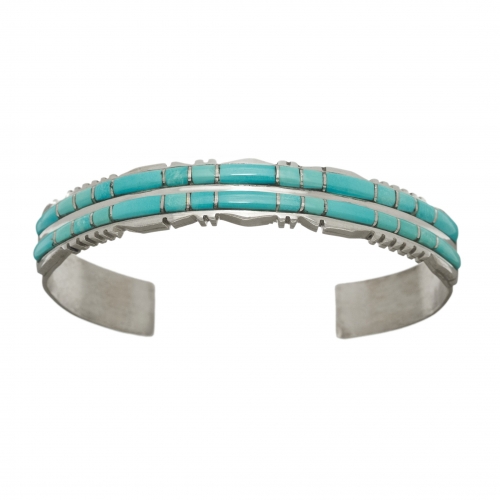 Bracelet Zuni pour femme BR607 en turquoise et argent - Harpo Paris