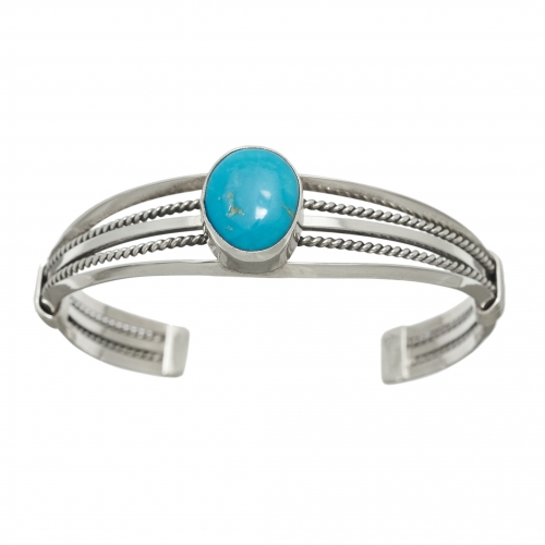 Navajo bracelet BR613 in turquoise and silver - Harpo Paris