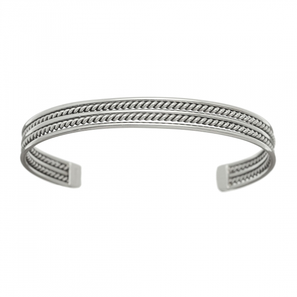 Navajo bracelet BRw19 for women in silver - Harpo Paris