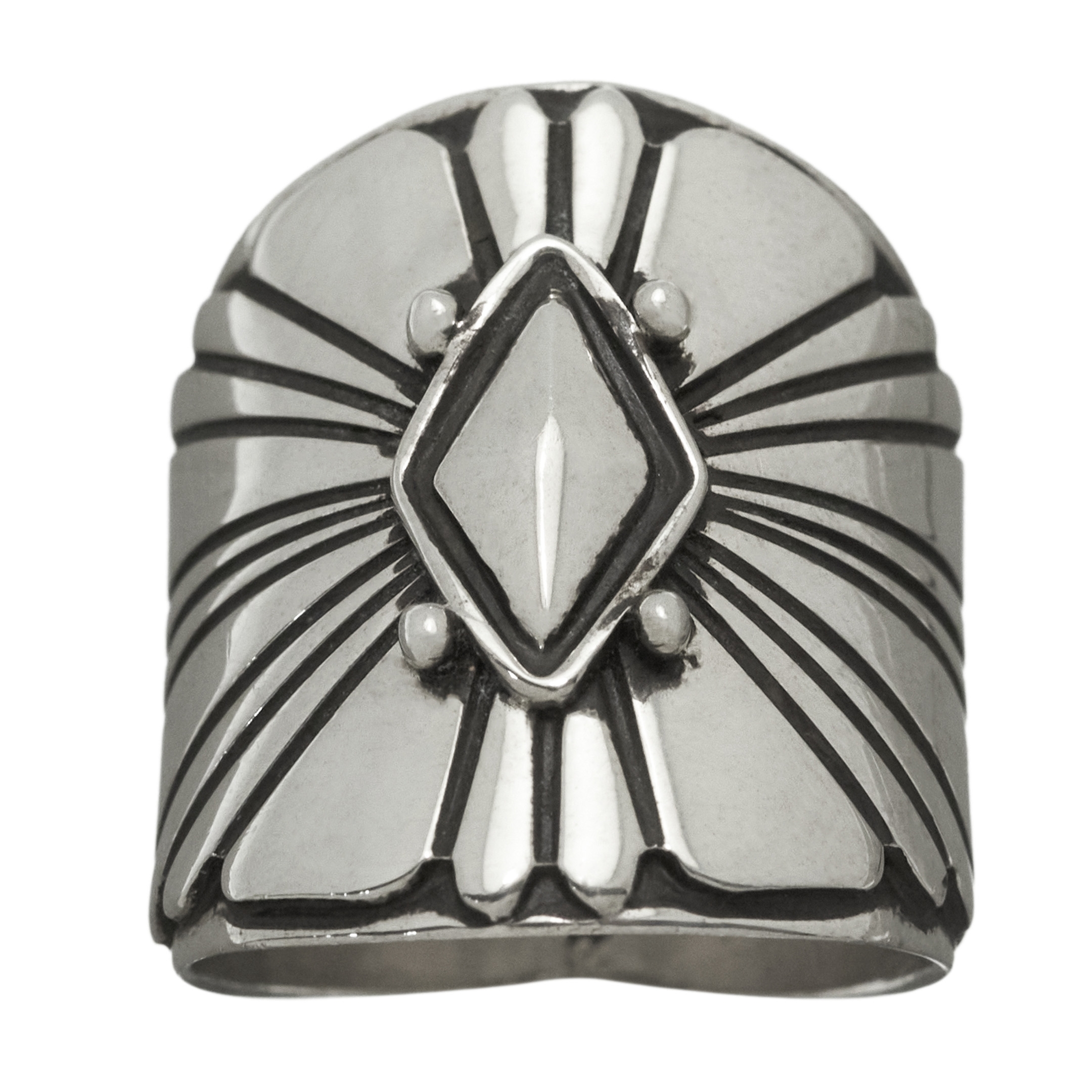 Navajo ring in sterling silver for women, BA947 - Harpo Paris
