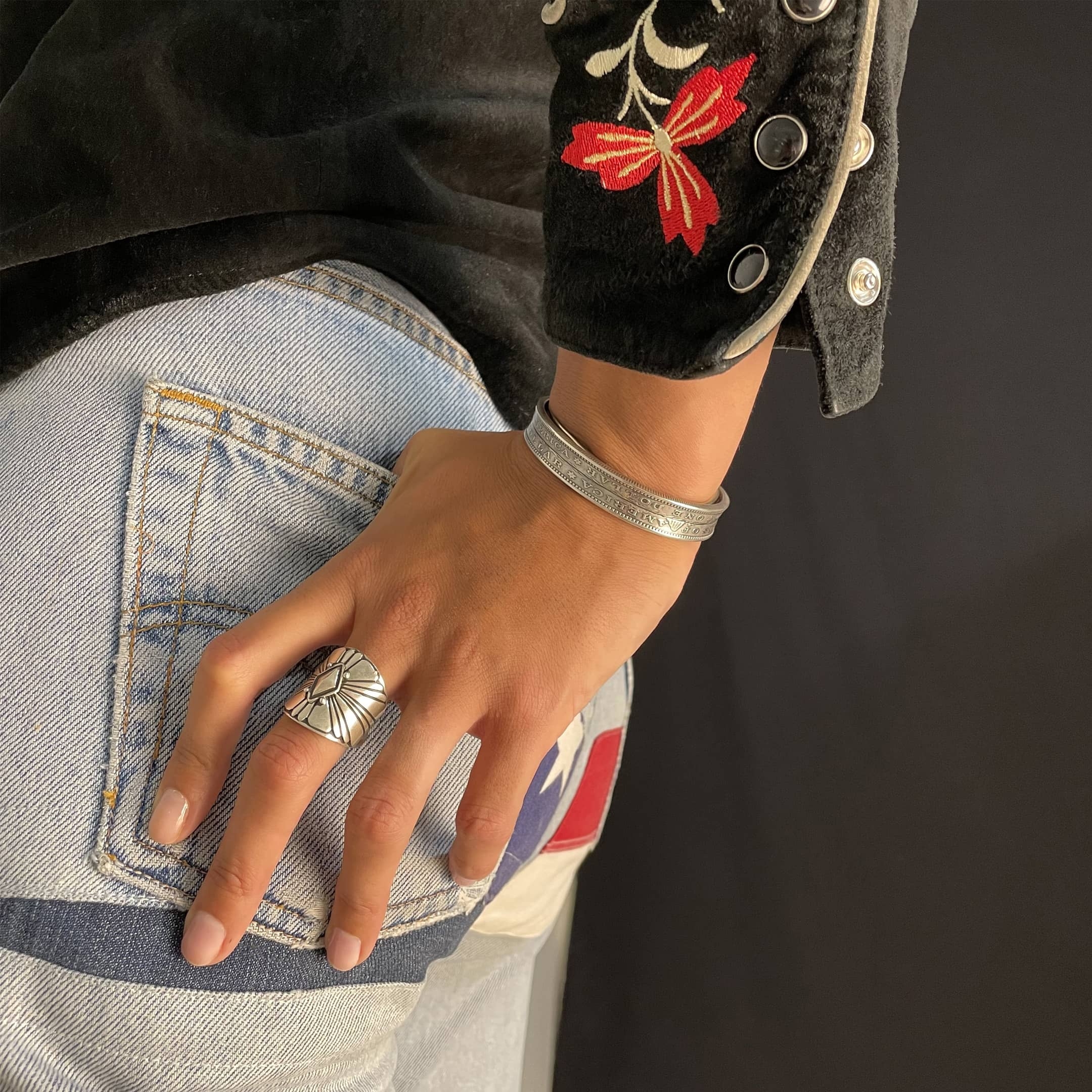 Bague Navajo en argent pour femme, BA947 - Harpo Paris