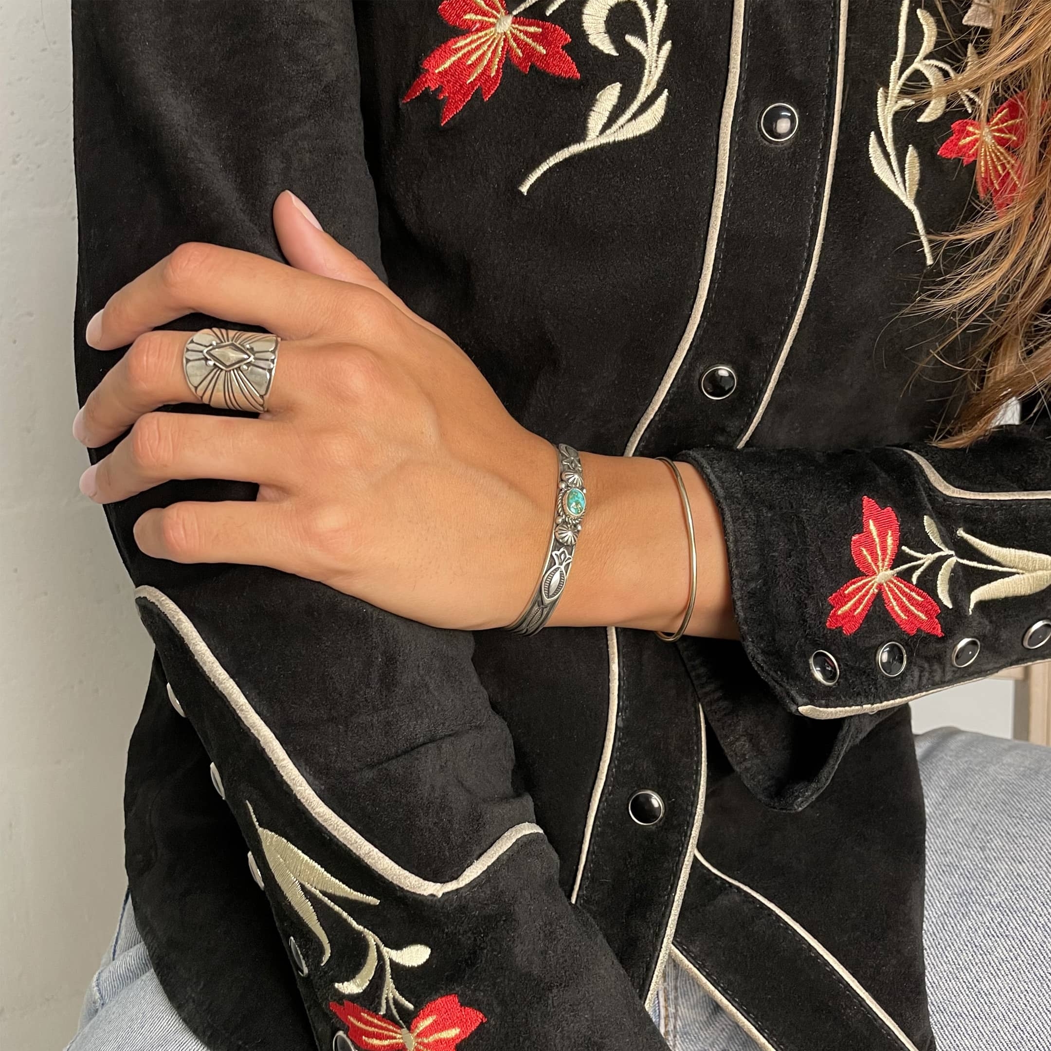 Bague Navajo en argent pour femme, BA947 - Harpo Paris