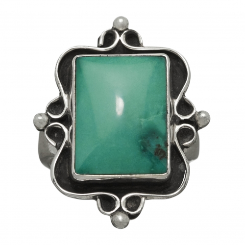 Navajo ring BA948 in turquoise and silver - Harpo Paris