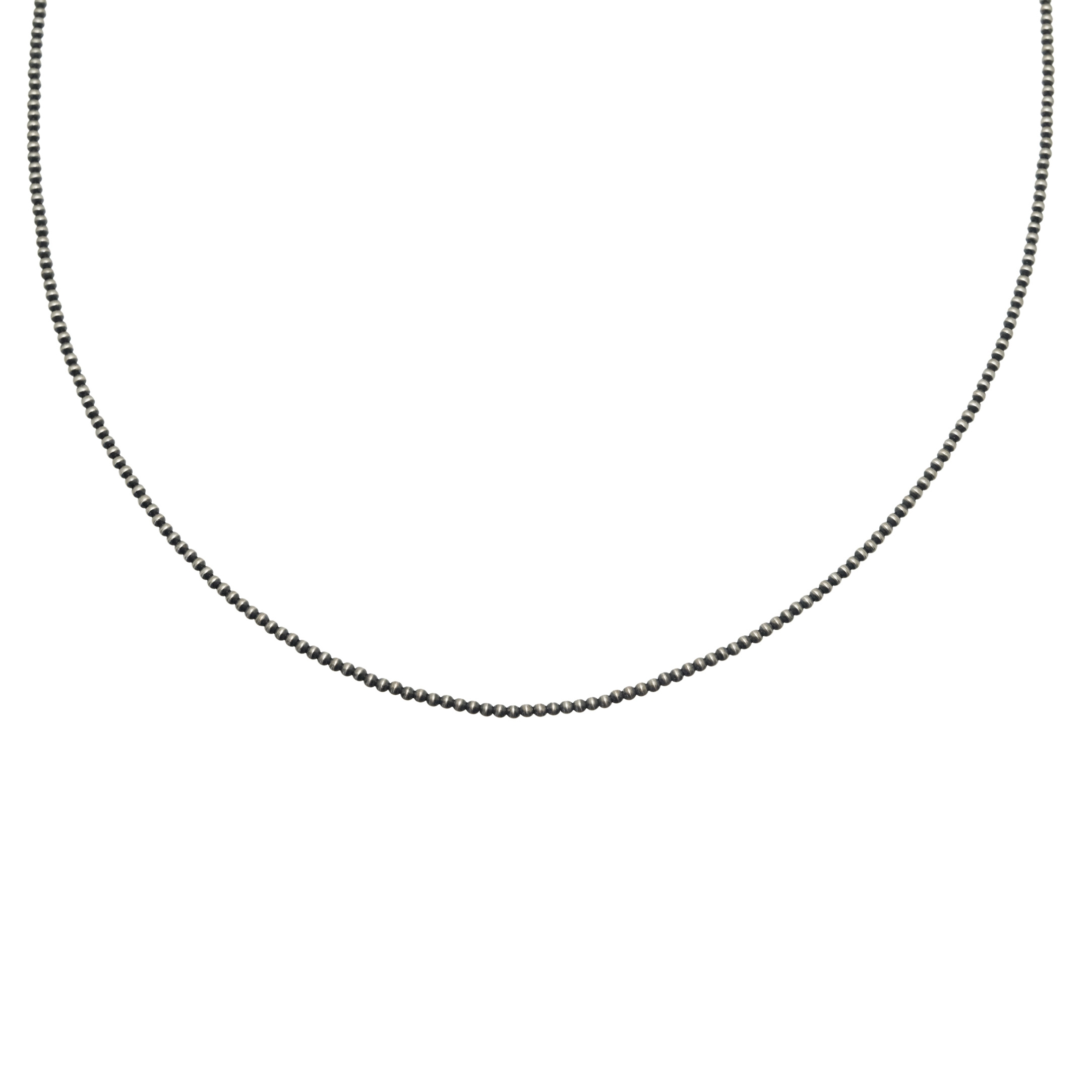 Navajo necklace for men and women in silver beads, COw16 - Harpo Paris
