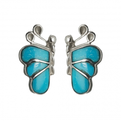 Harpo Paris earrings BO289 turquoise butterfly studs