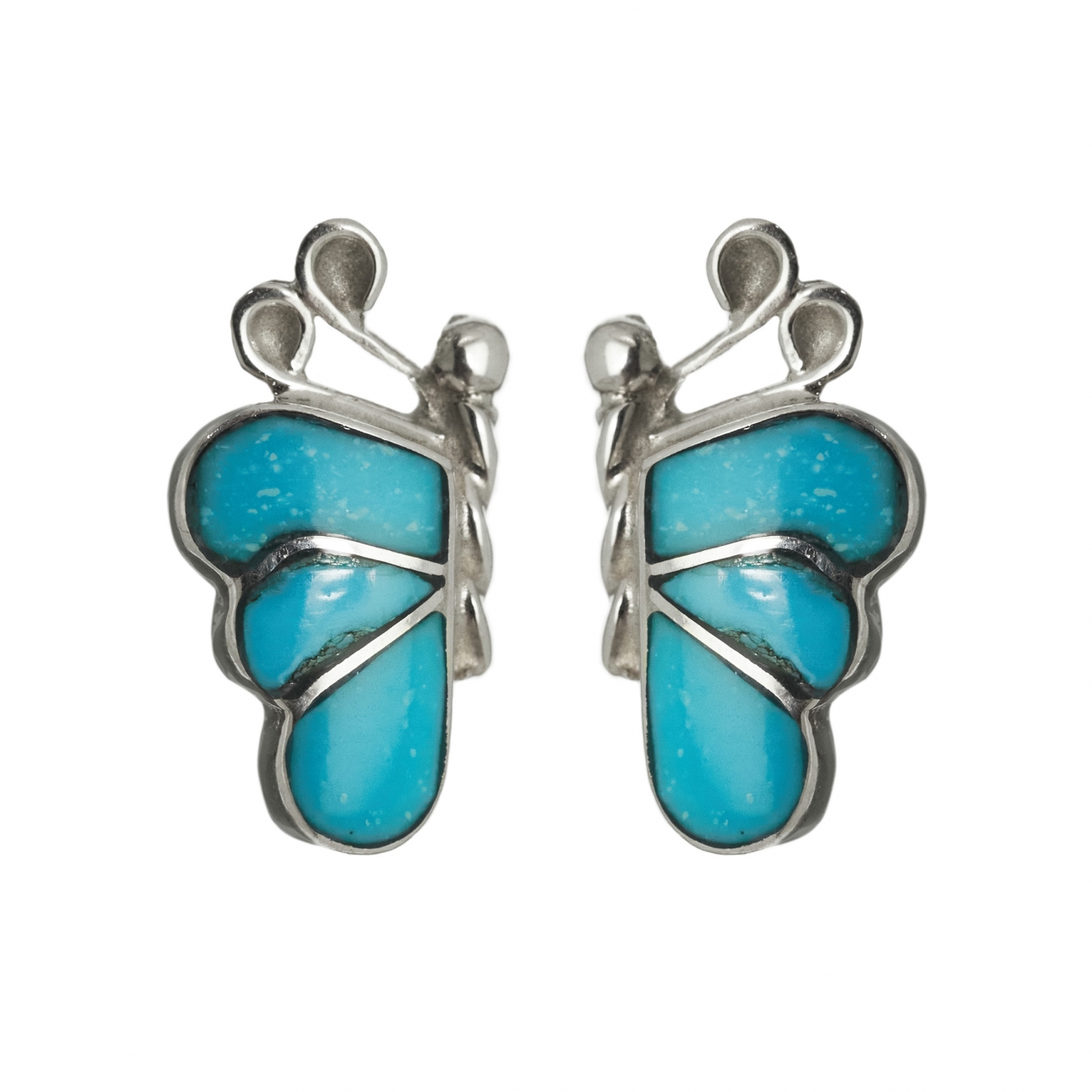 Harpo Paris earrings BO289 turquoise butterfly studs