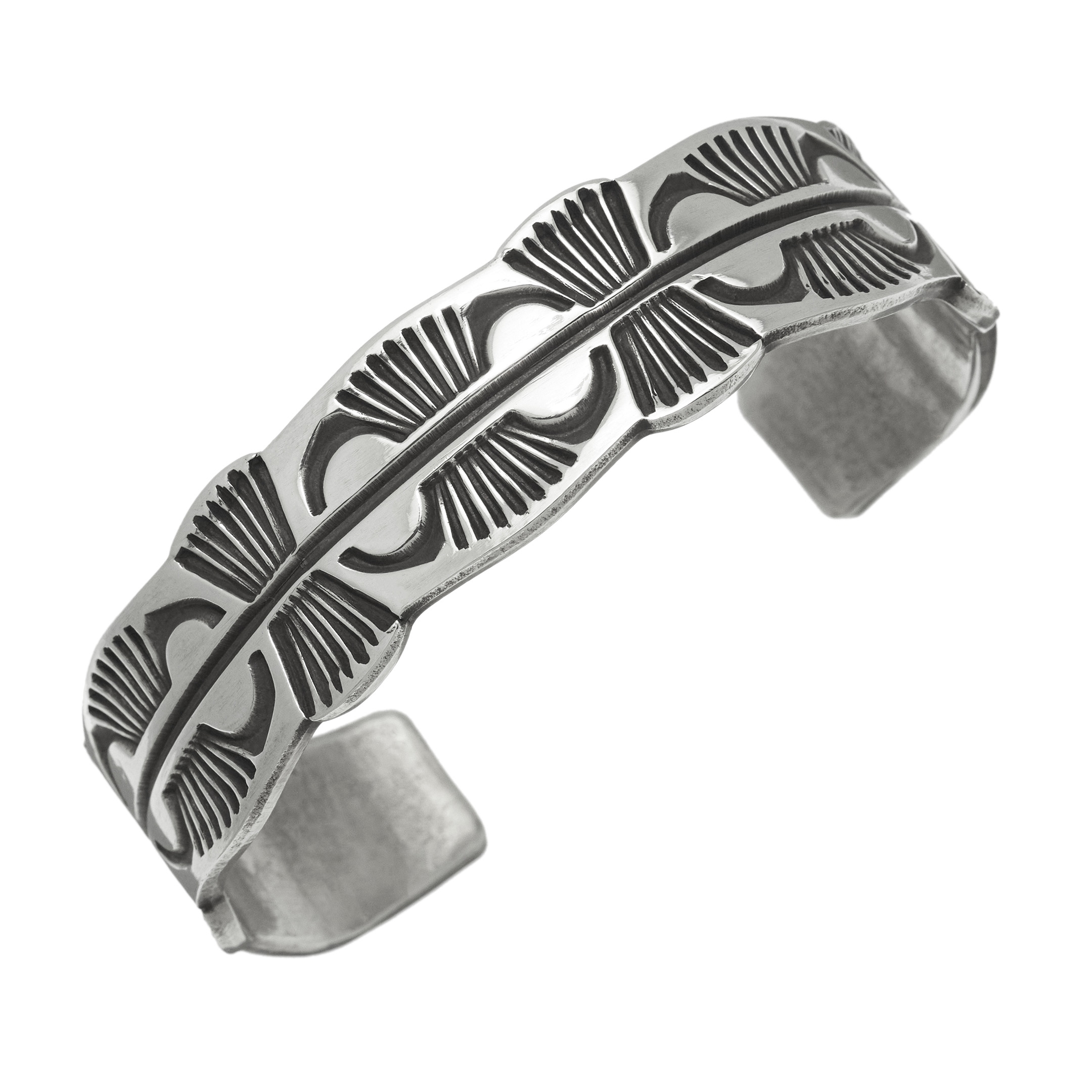 Bracelet Navajo pour homme en argent massif estampé, BR655 - Harpo Paris