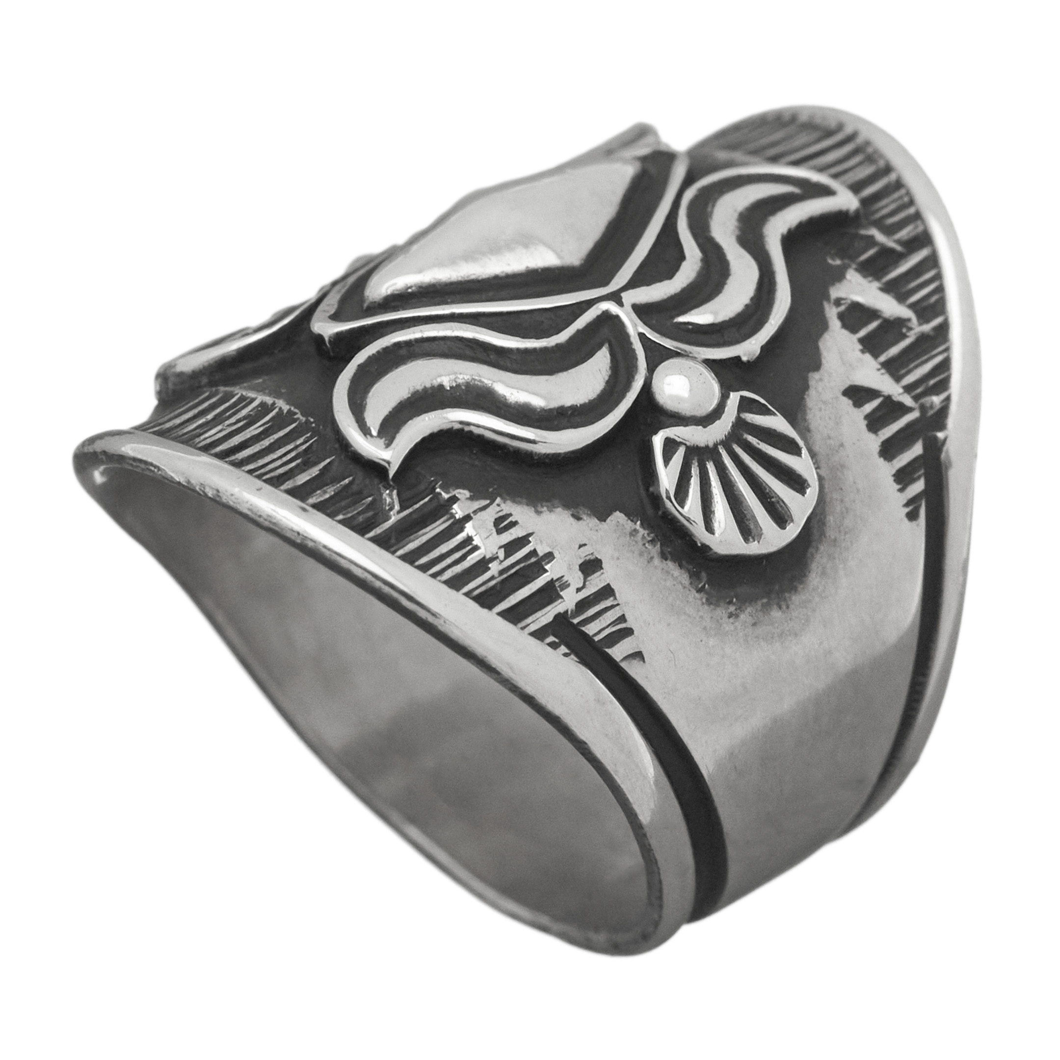 Bague Navajo en argent composée de différentes pièces soudées, BA969 - Harpo Paris