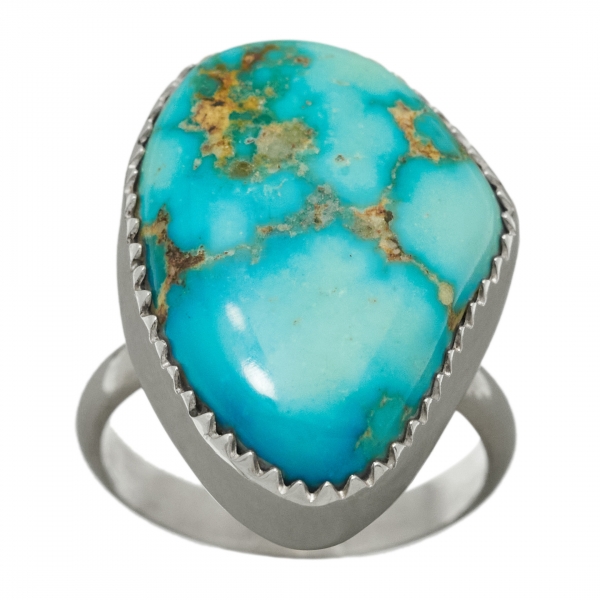 Navajo ring BA978 in turquoise and silver - Harpo Paris