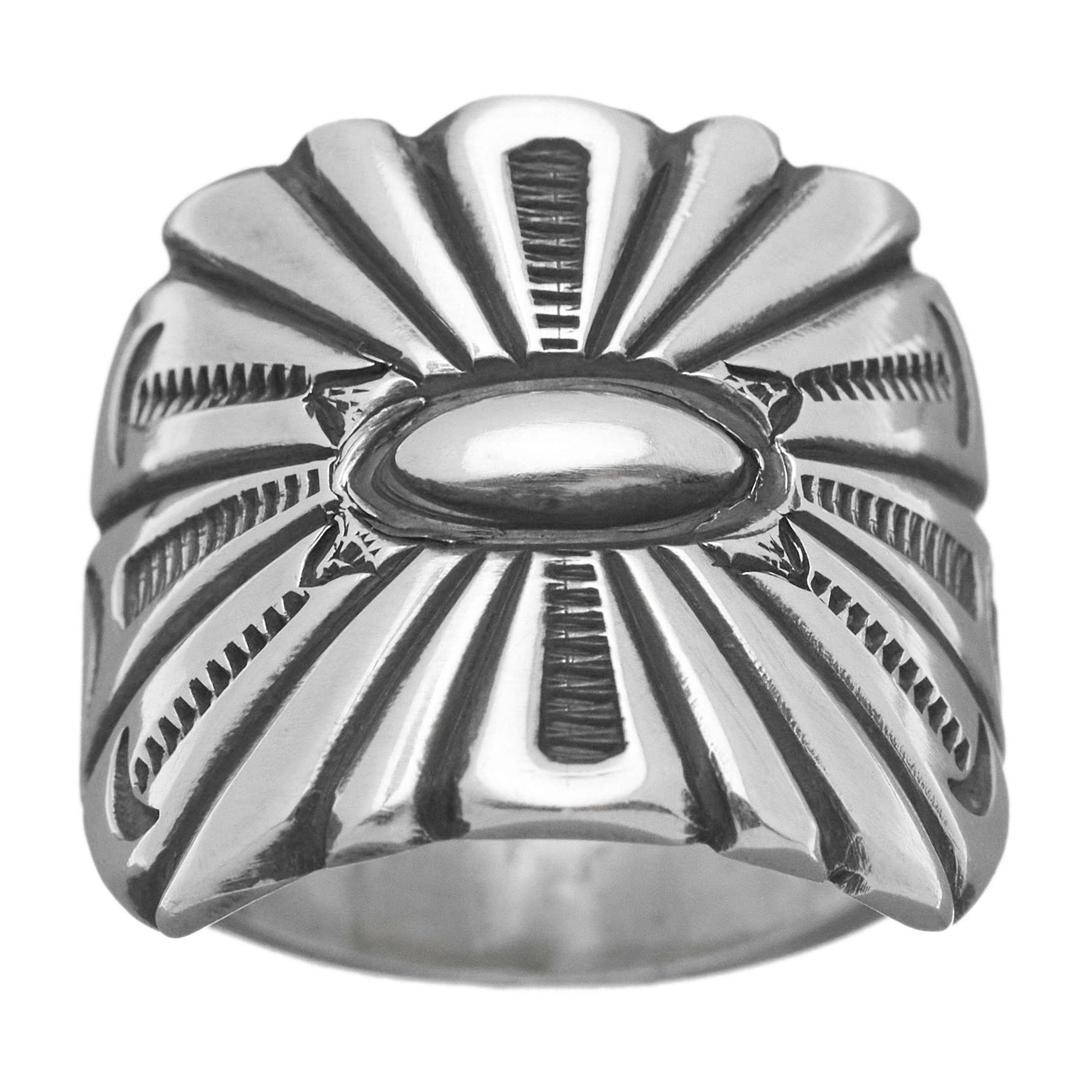Wide Navajo ring in silver, BA979 - Harpo Paris