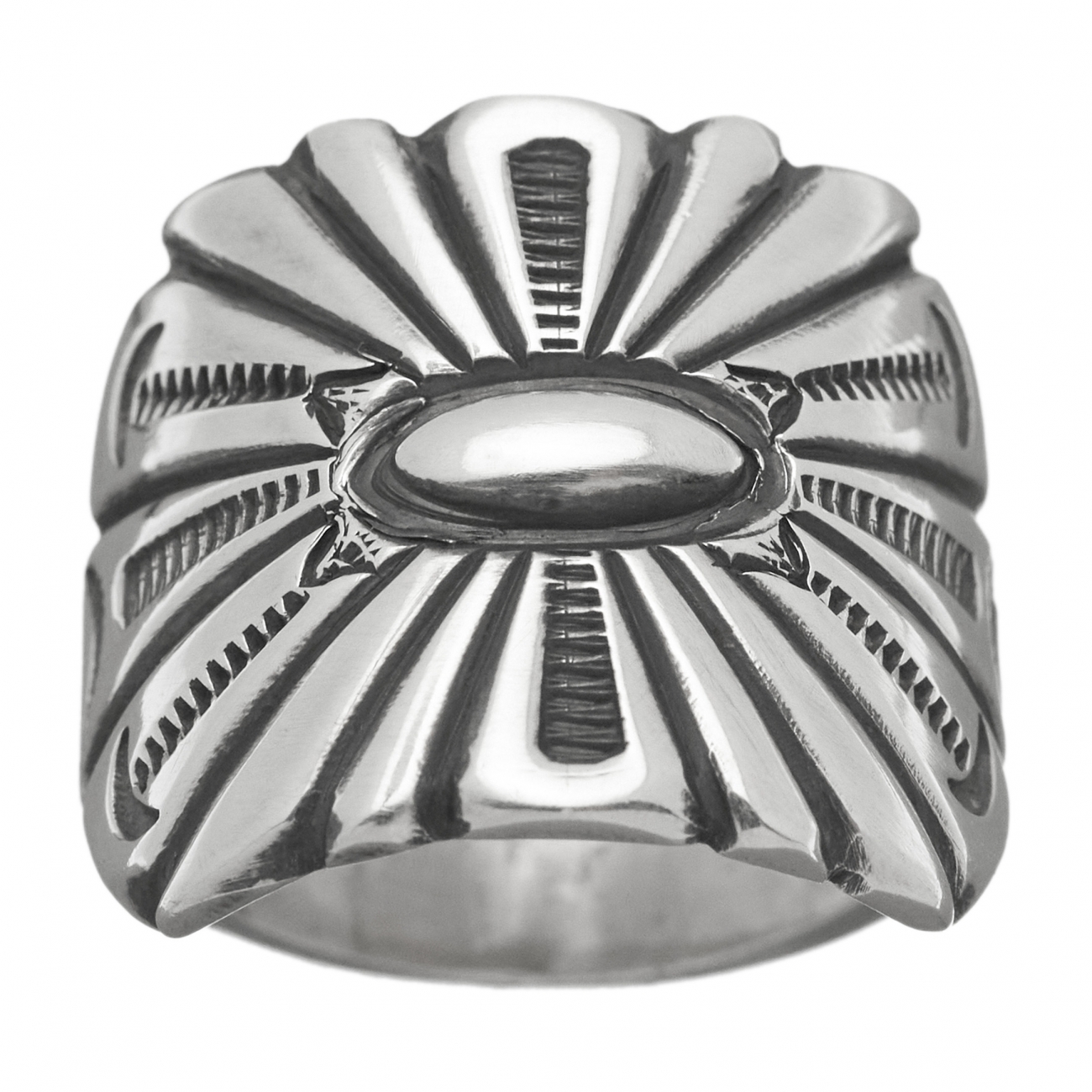 Bague Navajo pour homme BA979 en argent - Harpo Paris