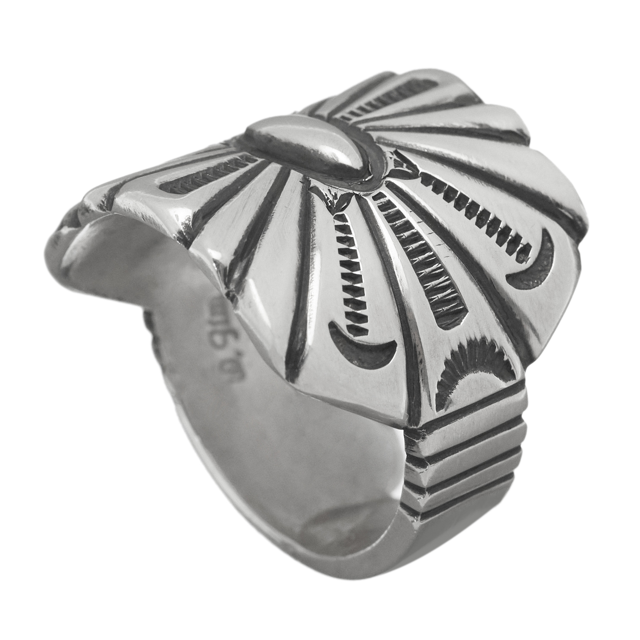 Wide Navajo ring in silver, BA979 - Harpo Paris