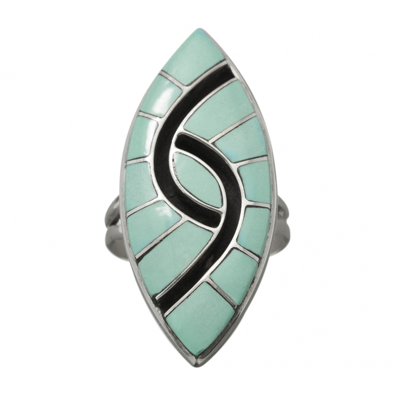 Zuni ring BA980 in turquoise and silver - Harpo Paris
