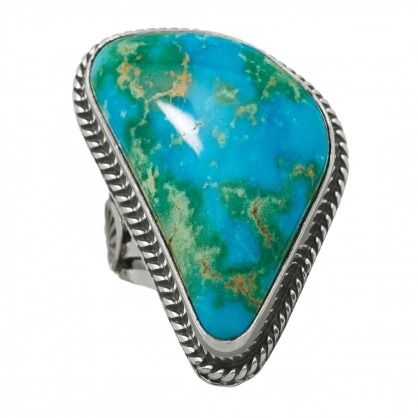 Navajo ring BA984 in turquoise and silver  for women - Harpo Paris