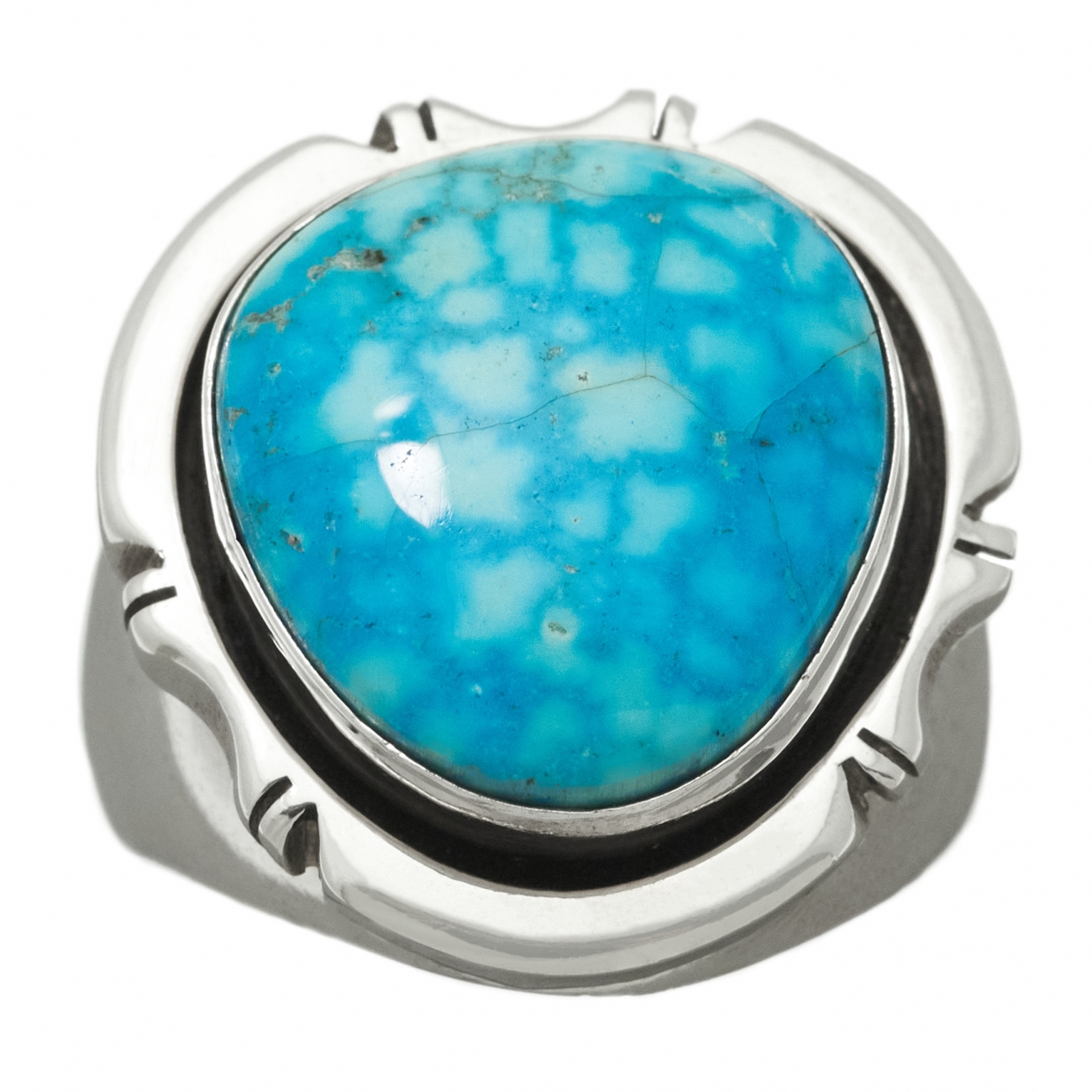 Navajo ring for men BA1009 in turquoise and silver - Harpo Paris