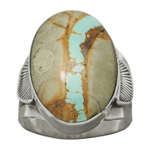 Navajo ring for men BA1011 in turquoise and silver - Harpo Paris