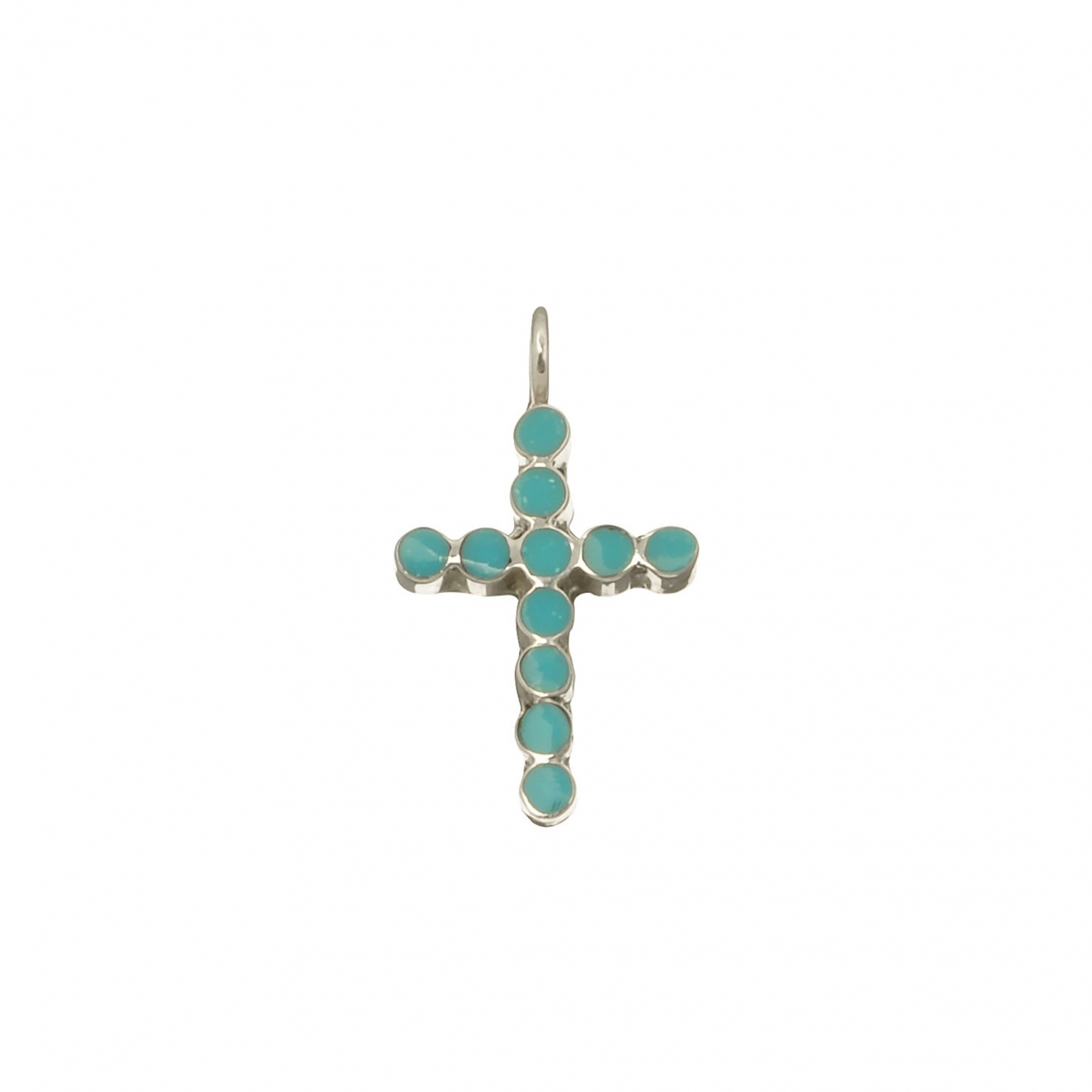 Harpo Paris pendant PE187 cross in turquoise and silver