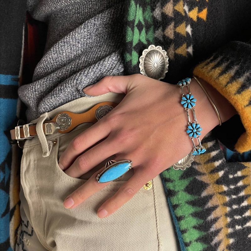 Navajo ring BA964 in turquoise and silver - Harpo Paris