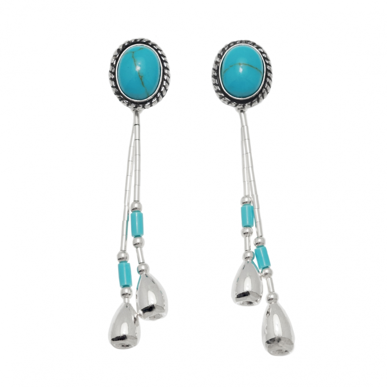 Boucles d'oreilles classiques Harpo Paris E343 cabochon et pampilles