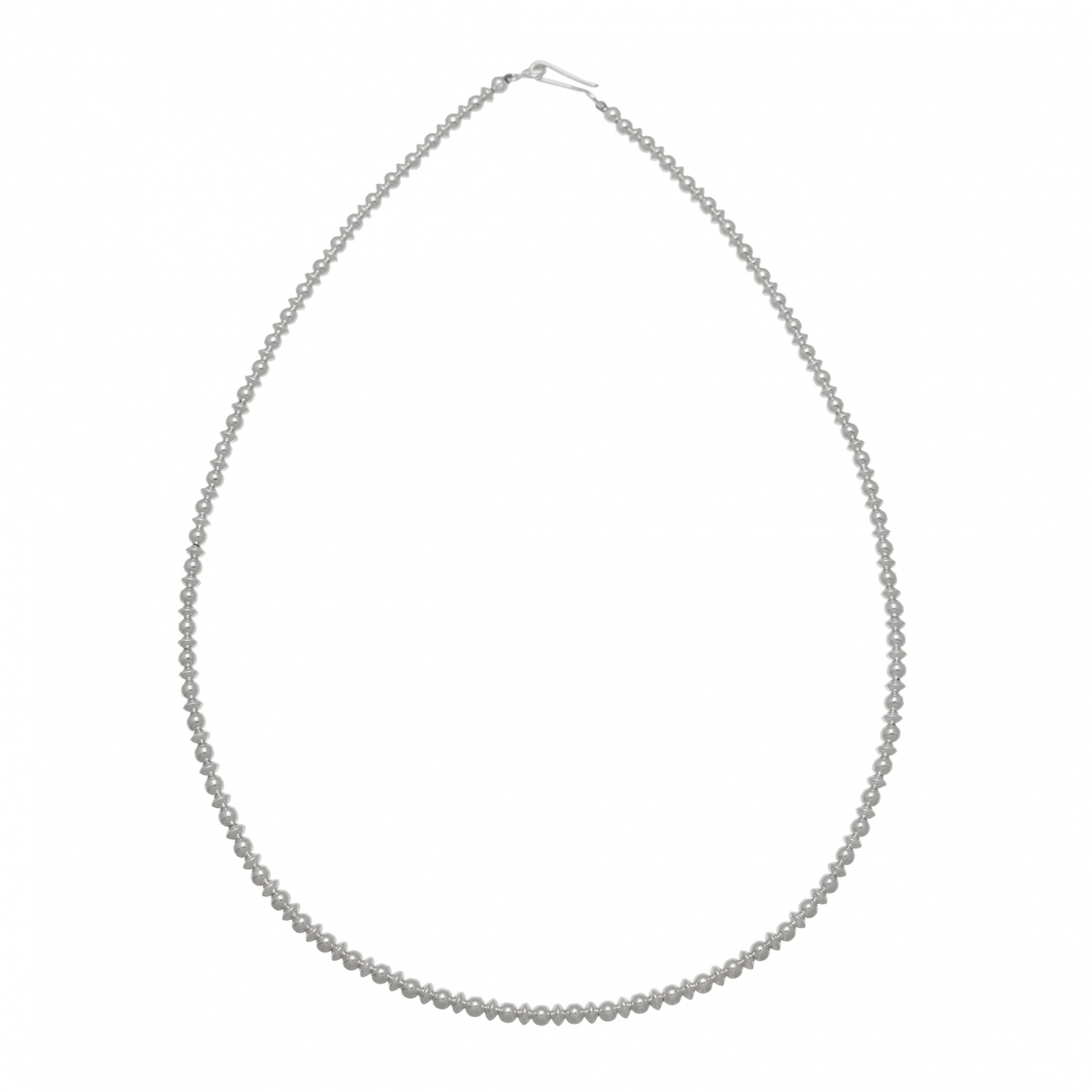 Collier Navajo COw42 en perles d'argent - Harpo Paris