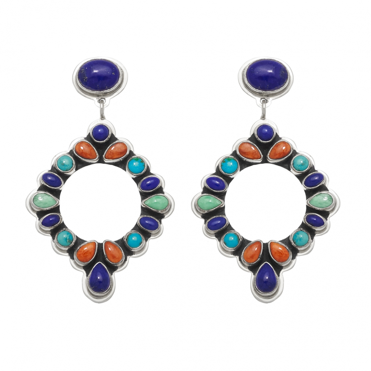 Boucles d'oreilles BO13 en pierres et turquoise - Harpo Paris