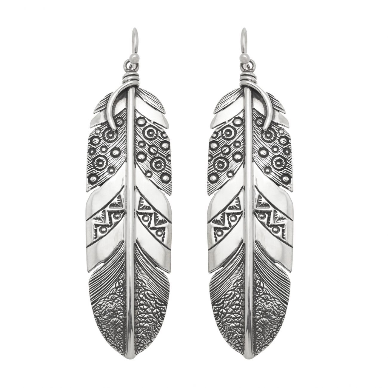 Harpo Paris earrings BO156 silver feather