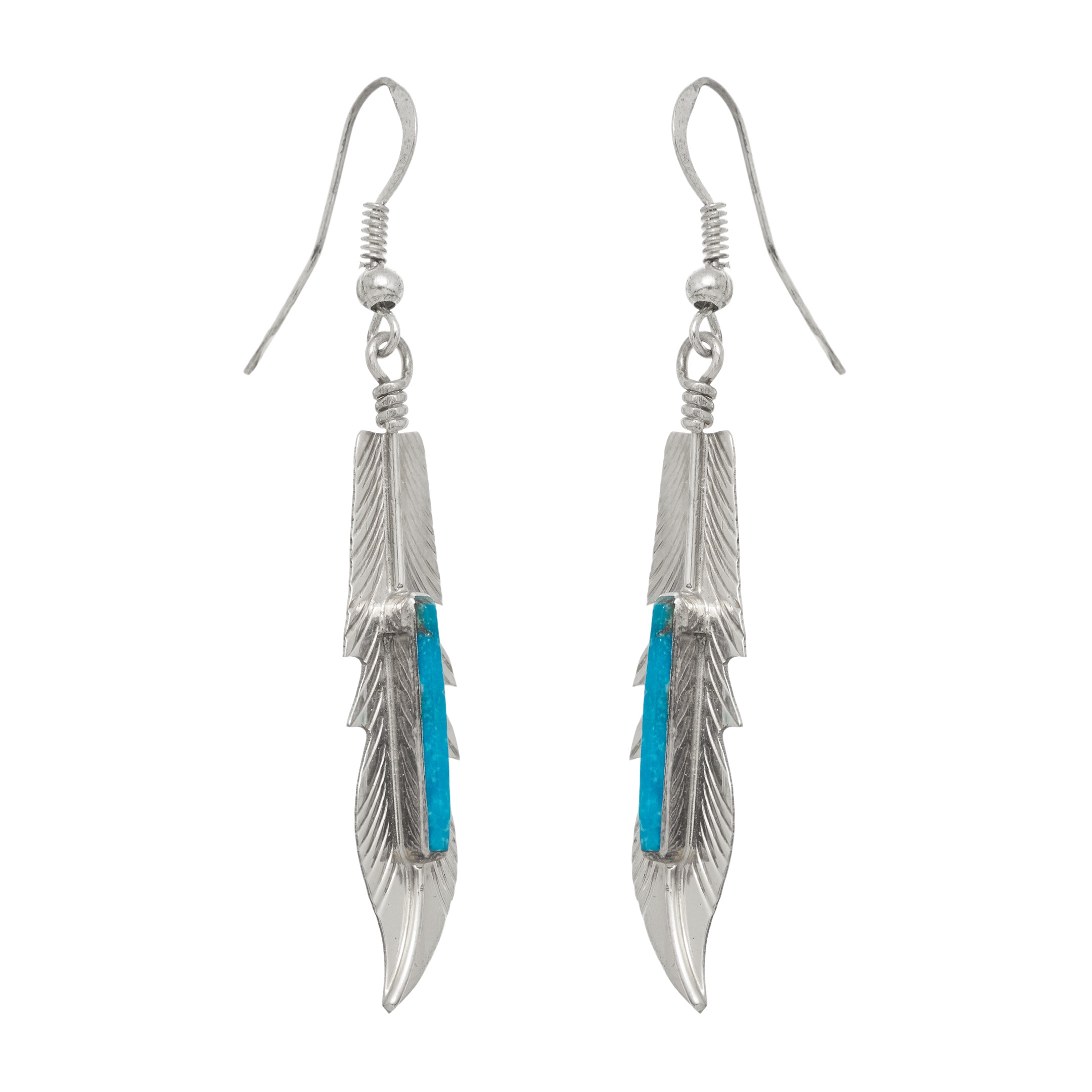 Boucles d'oreilles Turquoise et argent BOw13 - Harpo Paris