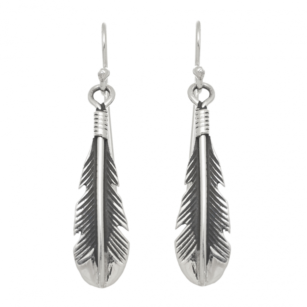 Harpo Paris earrings BOw30 silver feathers