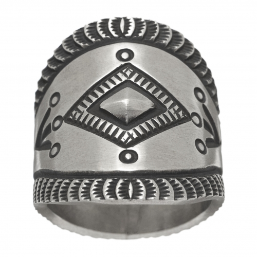 Navajo ring BA971 for men and women in oxidized silver - Harpo Paris
