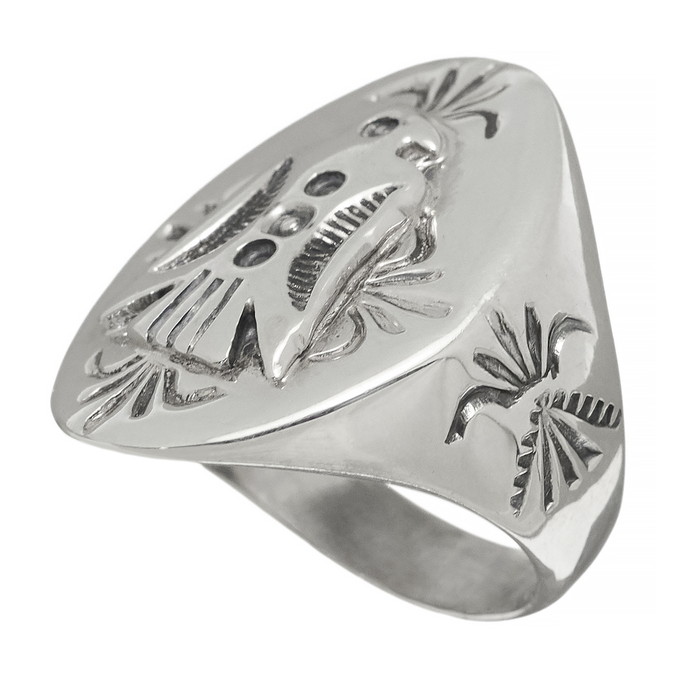 Eagle Navajo ring in silver. | Harpo Paris