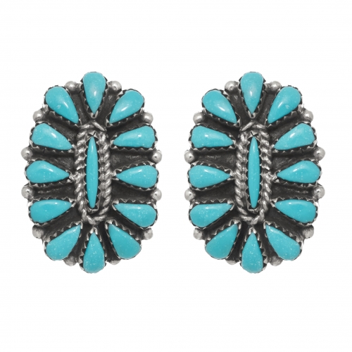 Harpo Paris earrings BO307 in turquoise and silver