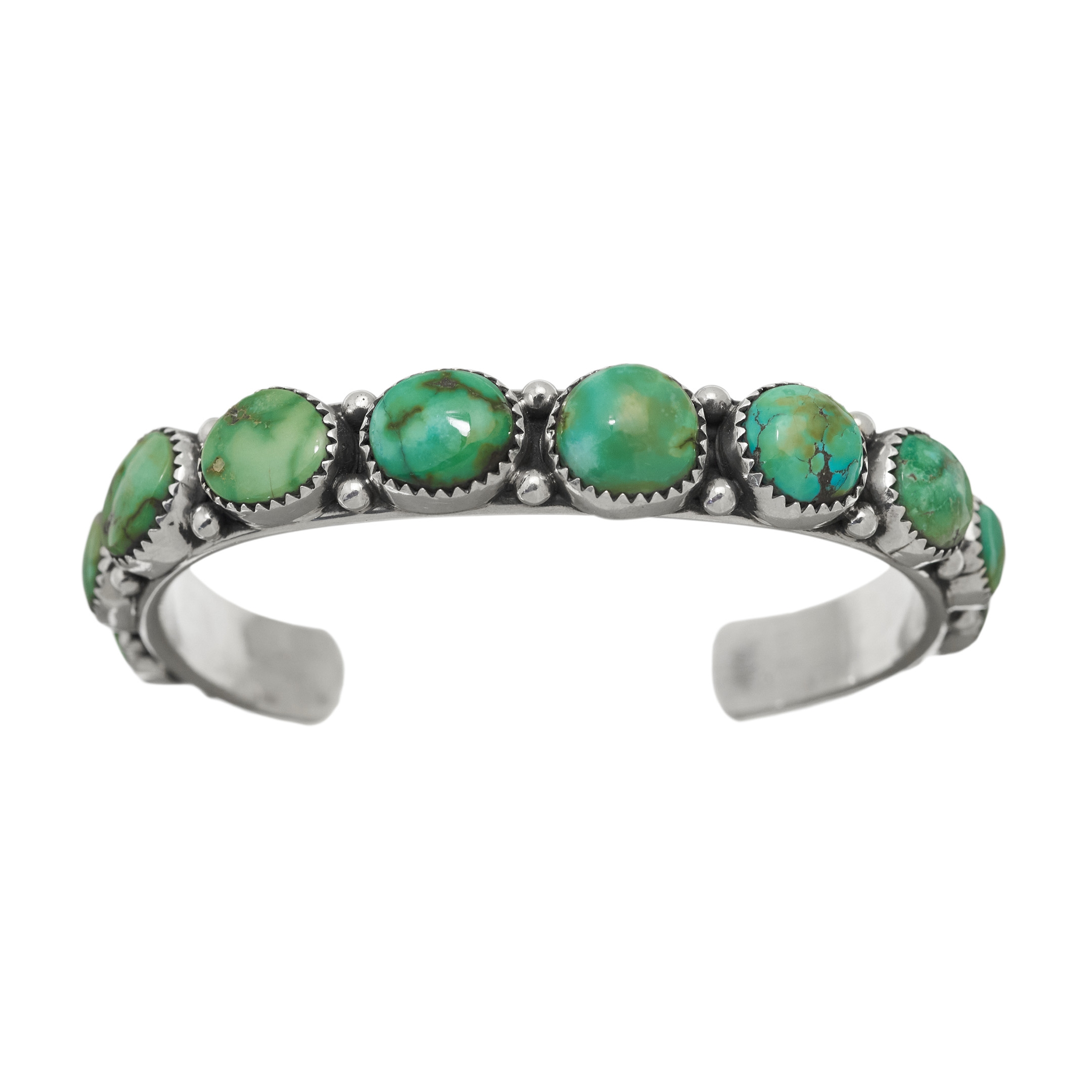 Navajo bracelet with Sonoran turquoises, BR674 - Harpo Paris