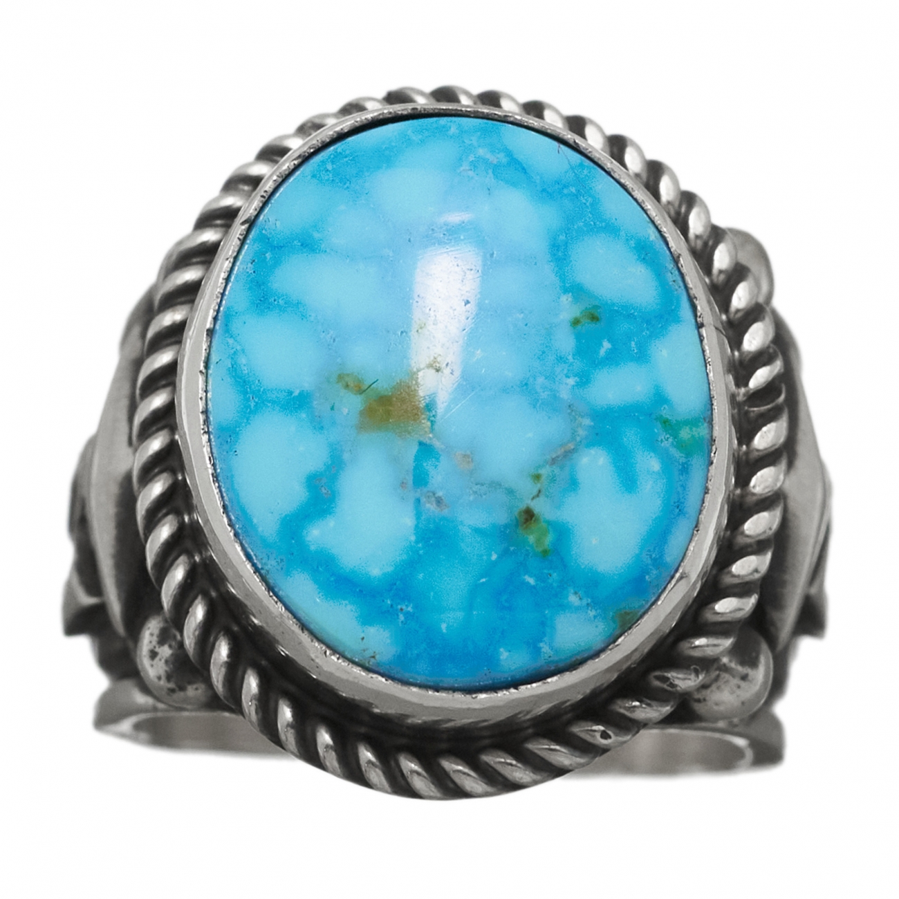 Bague Navajo pour homme BA1061 en turquoise et argent - Harpo Paris