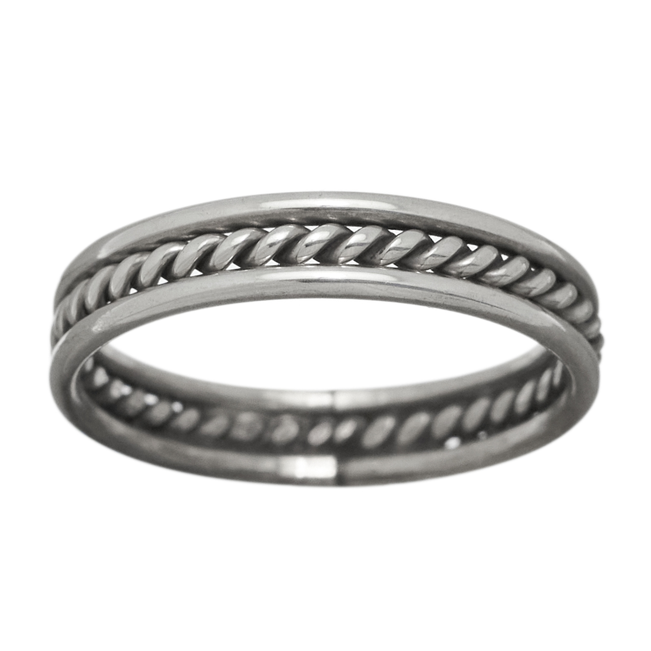 Bague Navajo en argent massif avec torsade, BAw40 - Harpo Paris