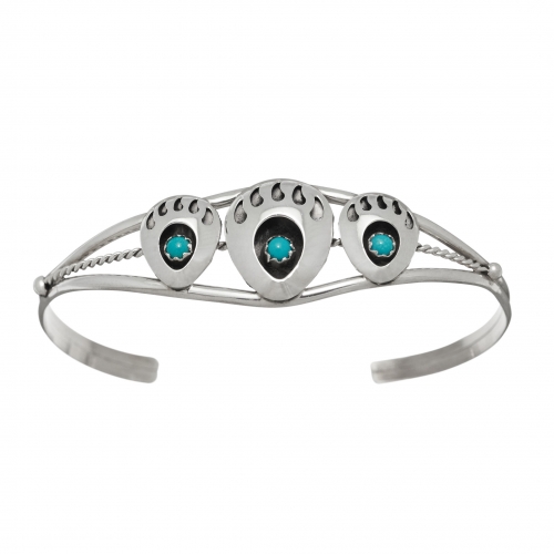 Navajo bracelet BR18 for women in turquoise and silver - Harpo Paris