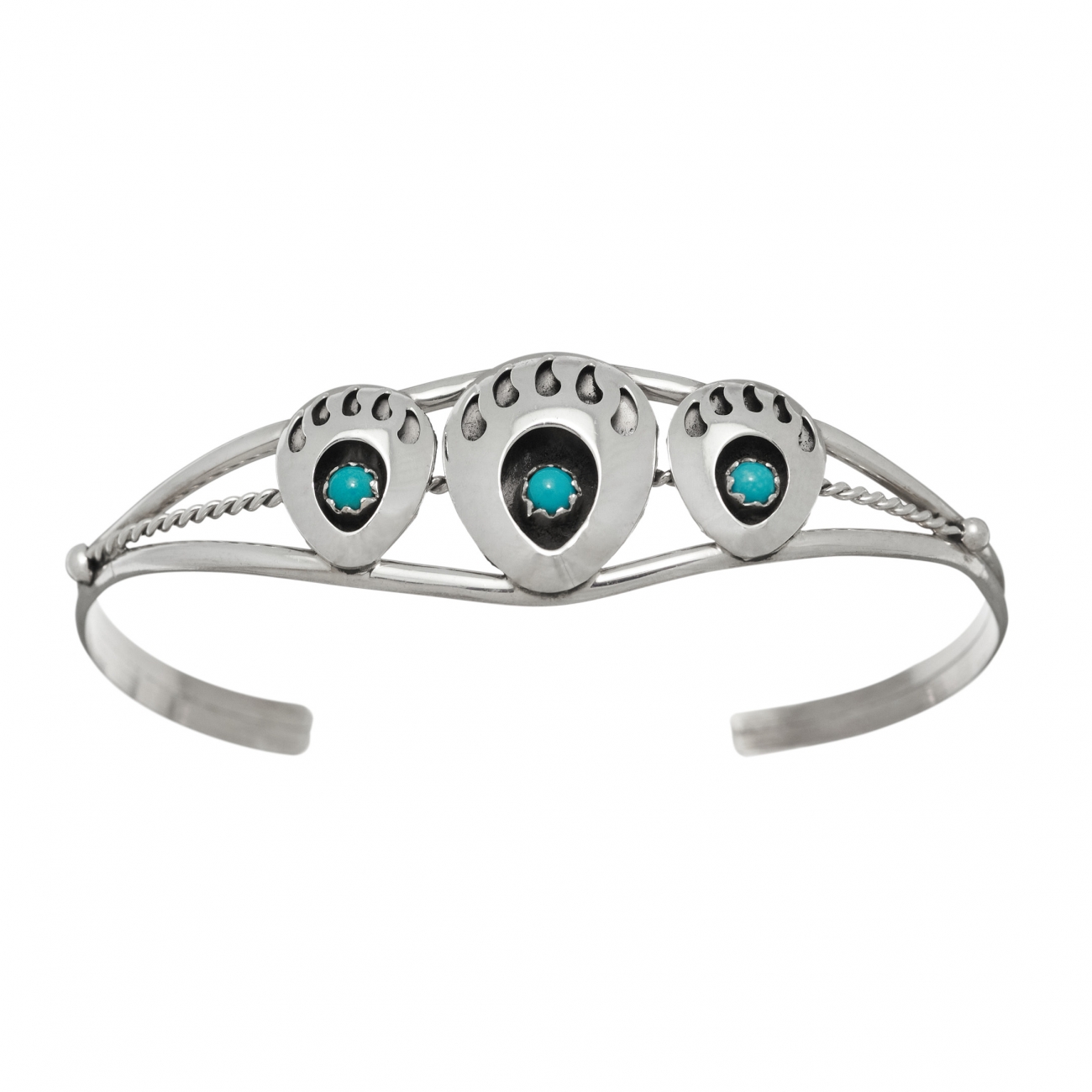 Navajo bracelet BR18 for women in turquoise and silver - Harpo Paris