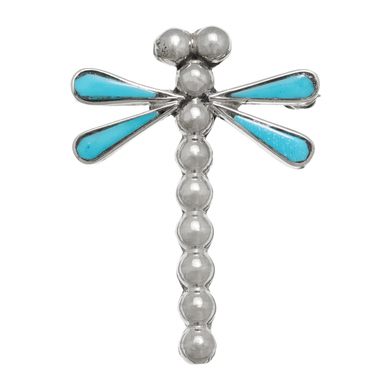 Pendentif broche Harpo Paris PE359 libellule en turquoise et argent