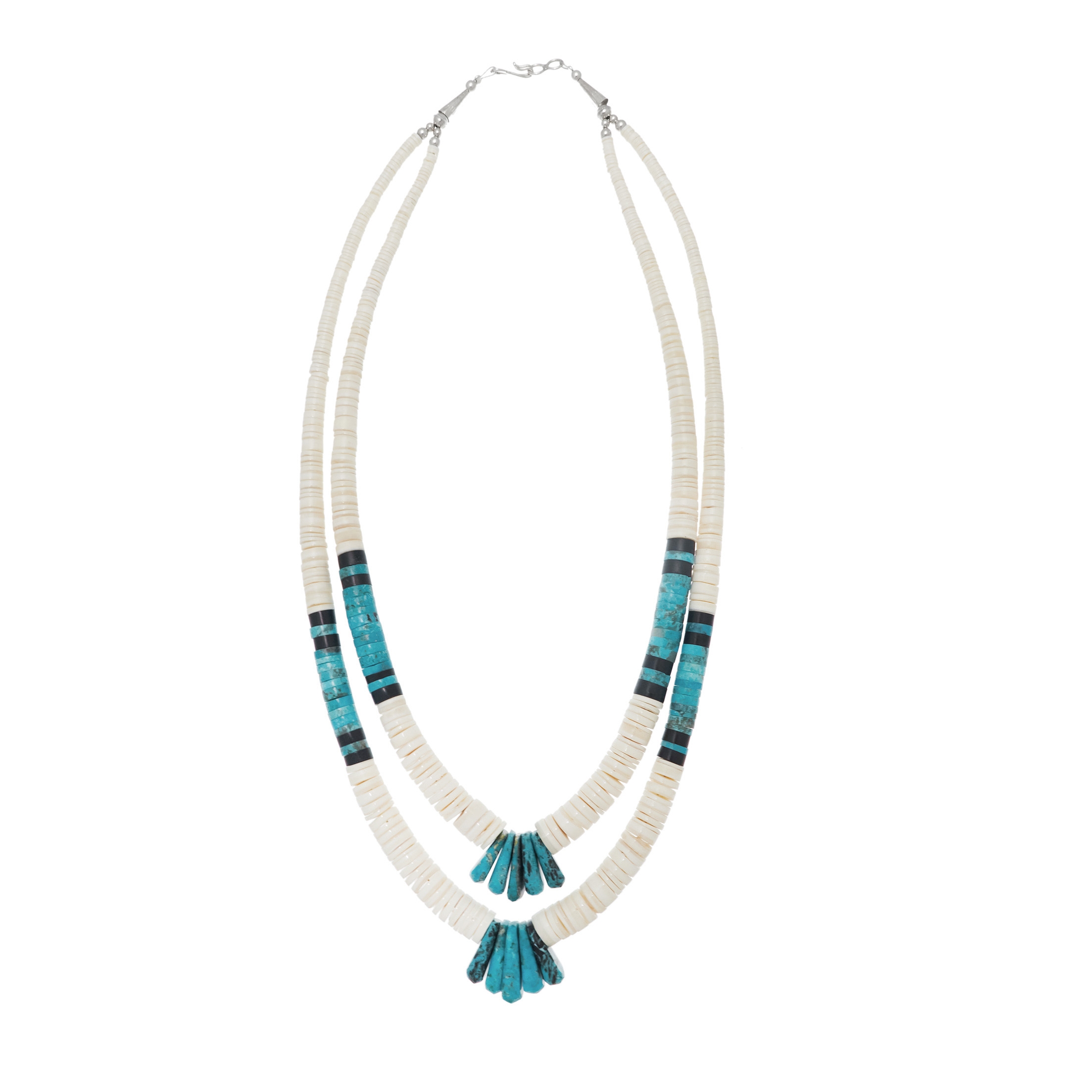 CO130 collier en perles heishi turquoise coquillage - Harpo Paris