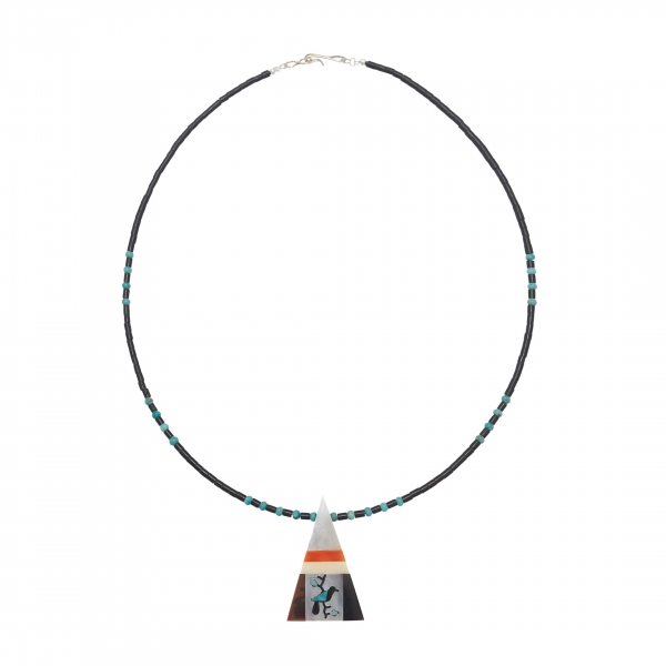 Women necklace CO169 in jet and turquoise - Harpo Paris